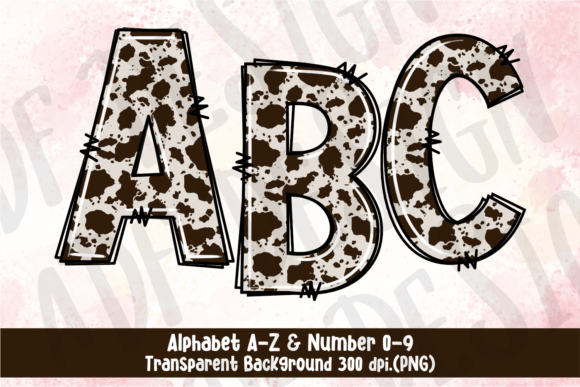Download Cowhide Doodle Alphabet Letters Font PNG - Letter Collection