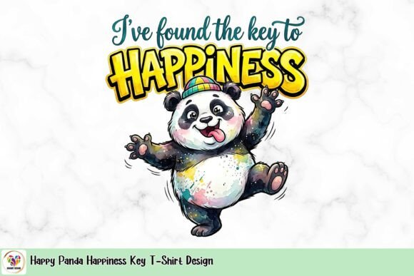 Download Happy Panda Happiness Key T-Shirt Design - Happiness Collection