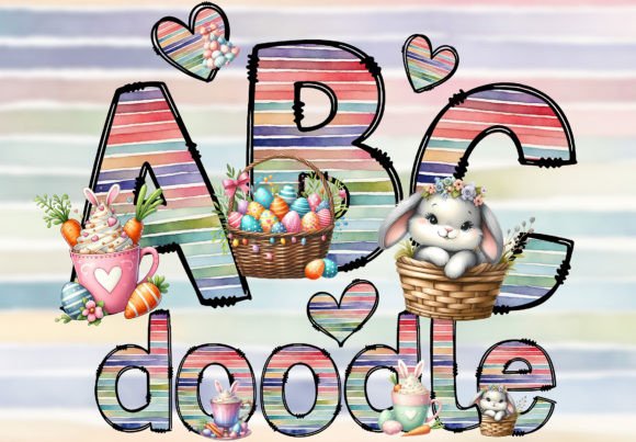 Download Easter PNG Design Doodle Letters Font - Letter Collection
