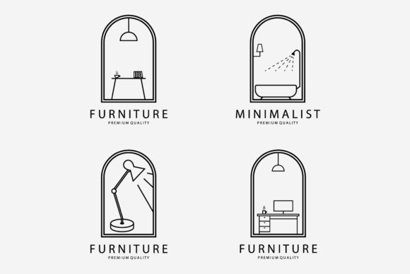 Download Set Bundle Minimalist Furniture Logo Art - Furniture logo Collection