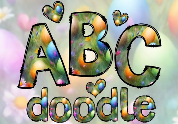 Download Easter Doodle Alphabet PNG Letters Font - Letter Collection