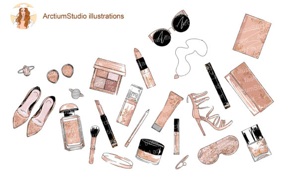 Download Cosmetics Set Clipart, Make Up Art - Cosmetic Collection