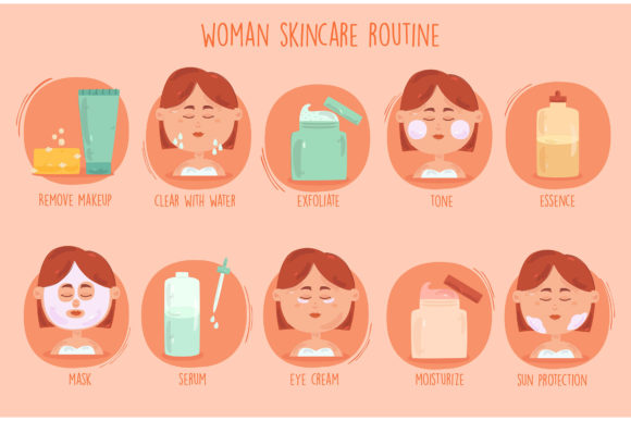 Download Women Skincare Routine Illustration - Women Collection