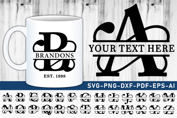 Download Ornate Split Monogram Letters, Font SVG - Letter Collection