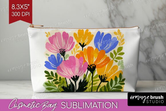 Download Anemone Modern Floral Cosmetic Bag PNG - Cosmetic Collection