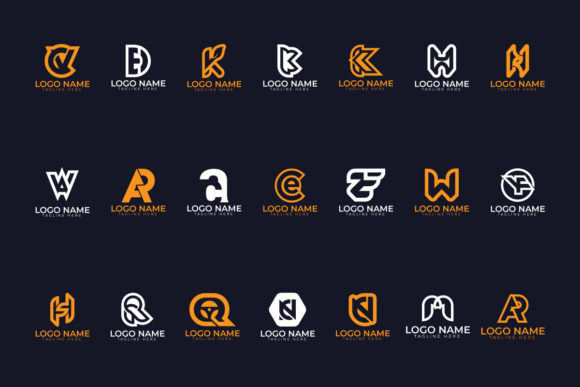 Download Monogram Letter Mark Logo Design Set - Letter Collection