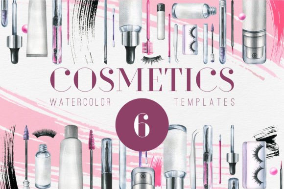 Download Eye Cosmetics Watercolor Templates - Cosmetic Collection